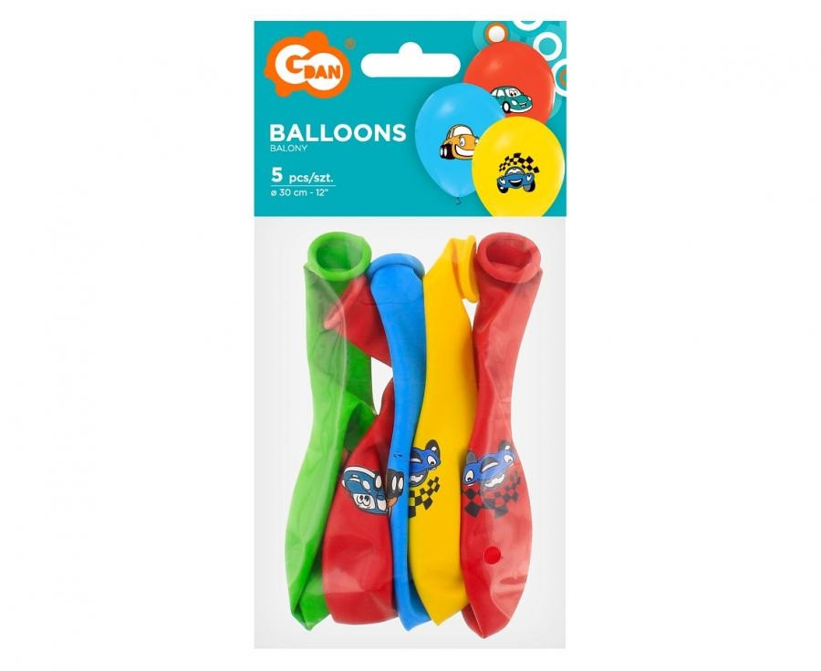 Balony samochody z kreskówek 12"/5szt. GZ-SMK5 Godan
